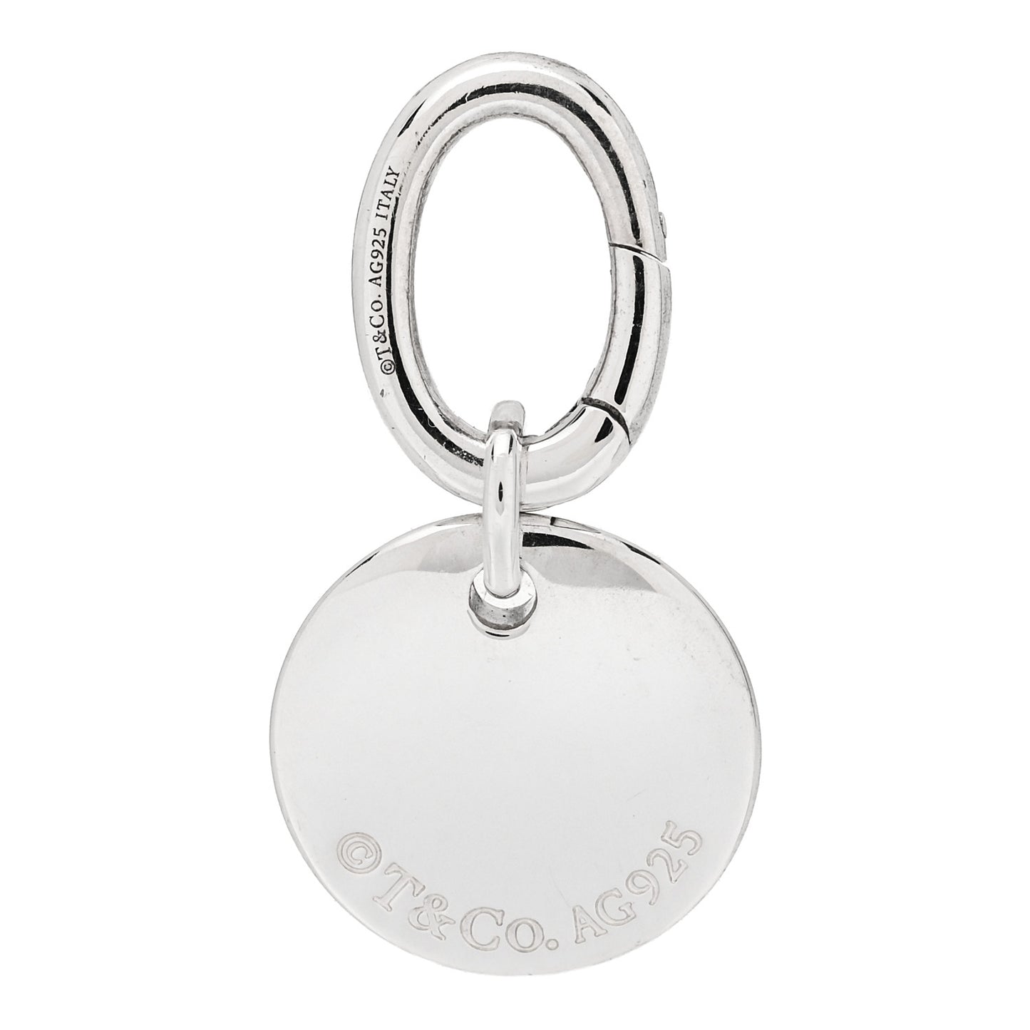 Sterling Silver Letter T Disc Charm