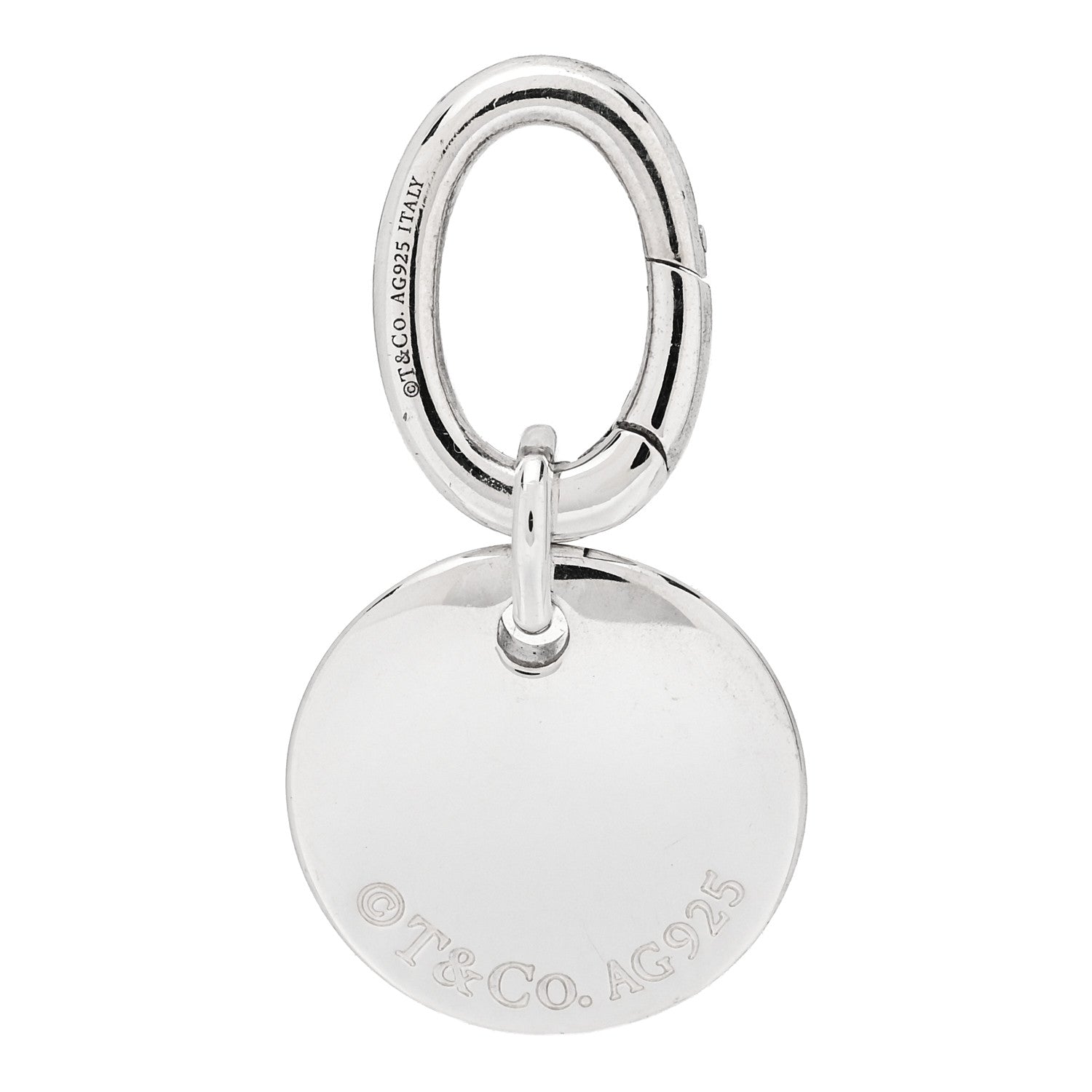 Tiffany Sterling Silver Letter T Disc Charm 3 of 4