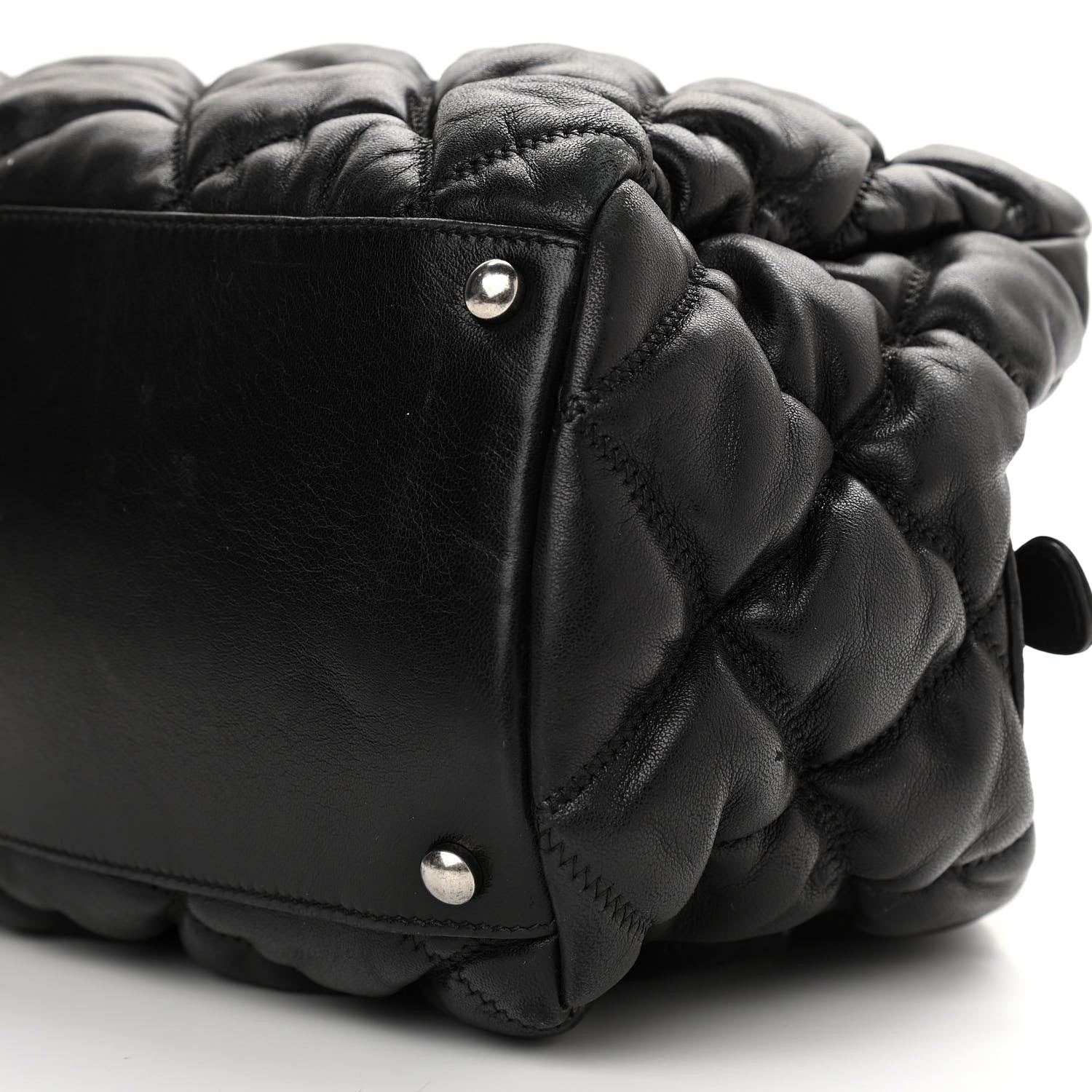 Chanel Calfskin Bubble Quilt Bowler Black 10 of 10