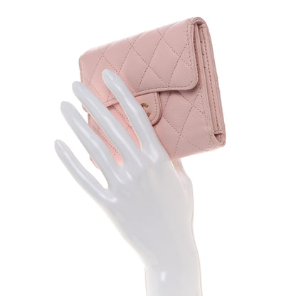 Chanel Caviar Quilted Compact Flap Wallet Light Pink 2 of 8