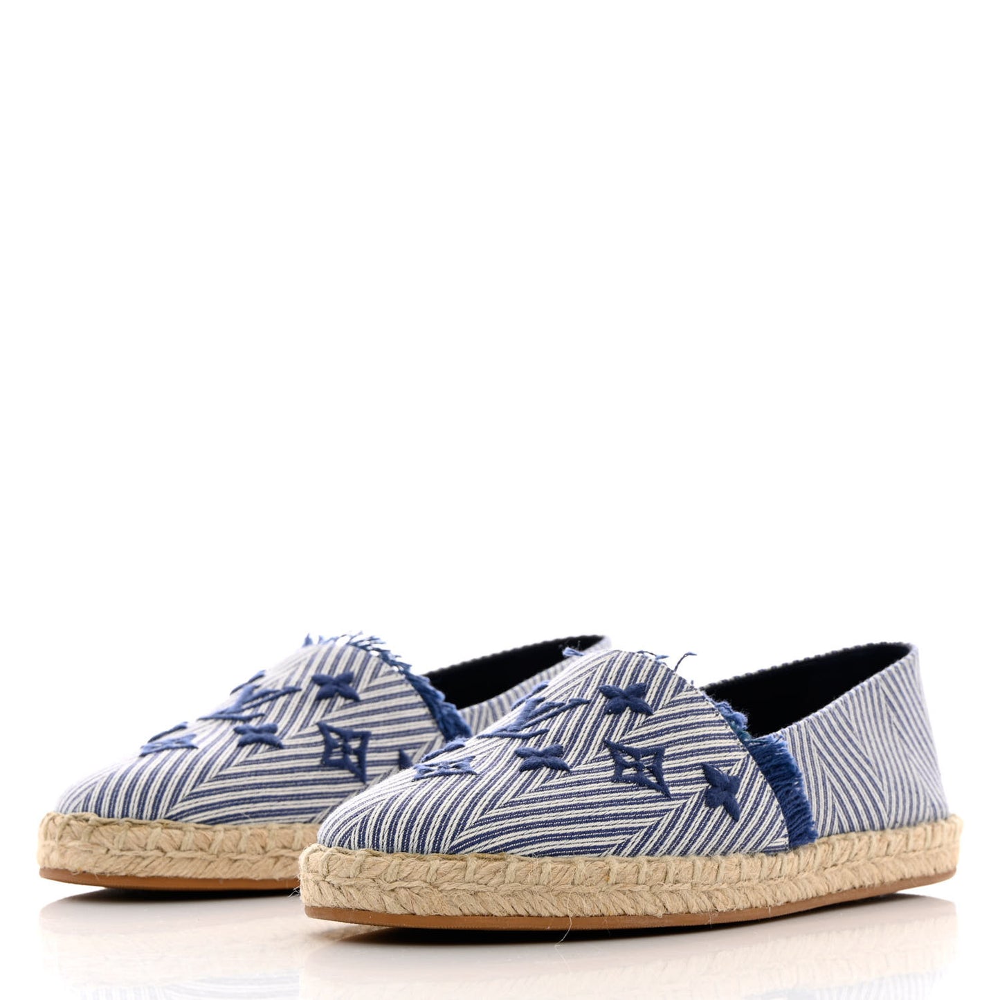 Canvas Monogram Sail Away Espadrille Flats 37.5 Marine