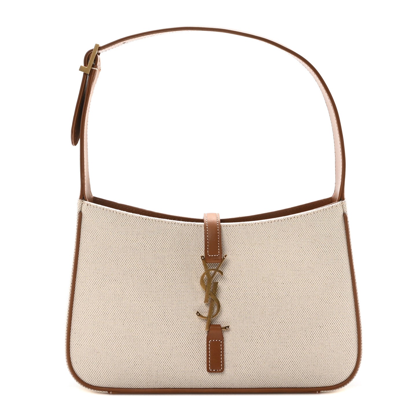 Smooth Calfskin Canvas Le 5 A 7 Hobo Natural Beige Brick