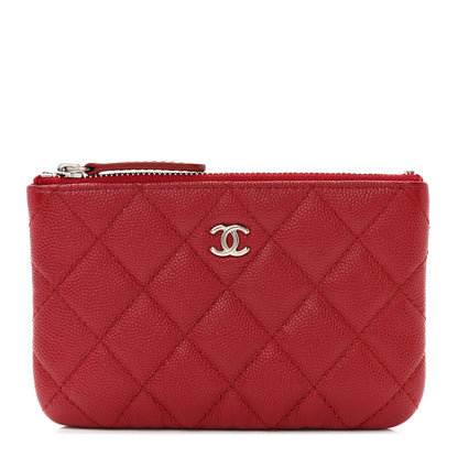 Chanel Caviar Quilted Small Cosmetic Case Red 1 of 8