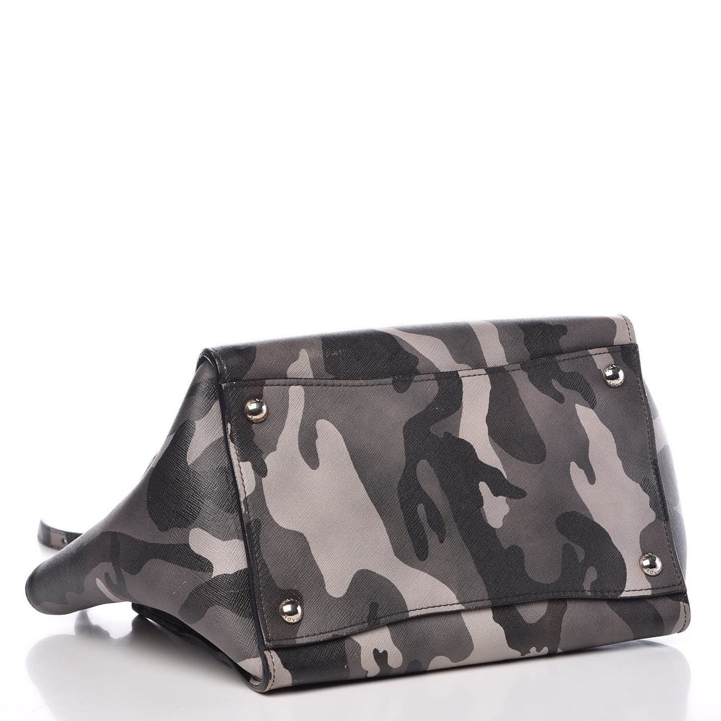 Saffiano Soft Camouflage Print Small Twin Pocket Tote Marmo Dis Camouflage