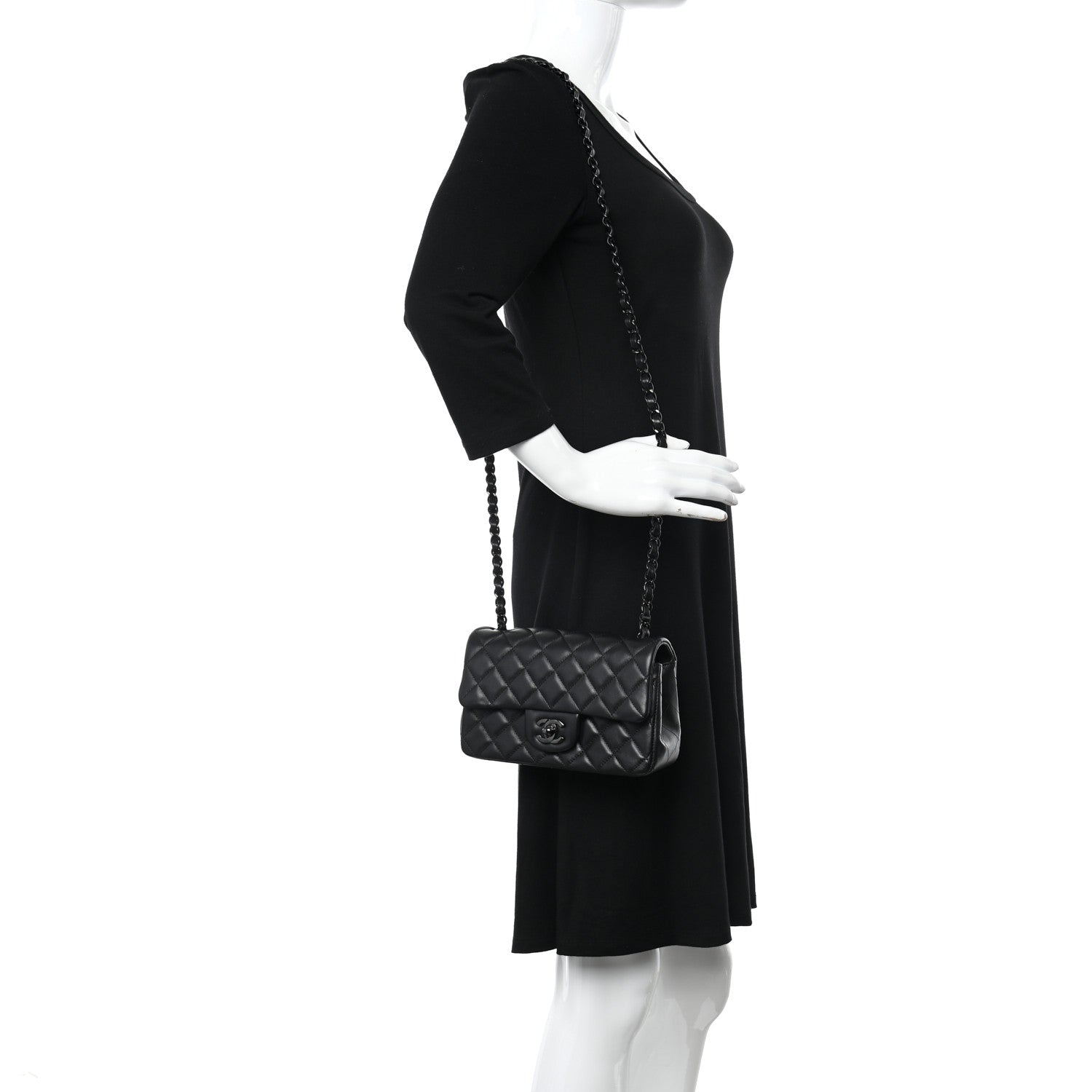 Chanel Lambskin Quilted Mini Rectangular Flap So Black 2 of 11