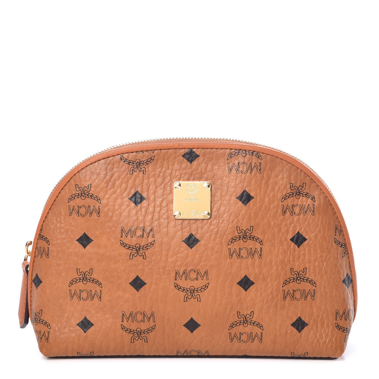 MCM Visetos Heritage Cosmetic Pouch Cognac 1 of 13