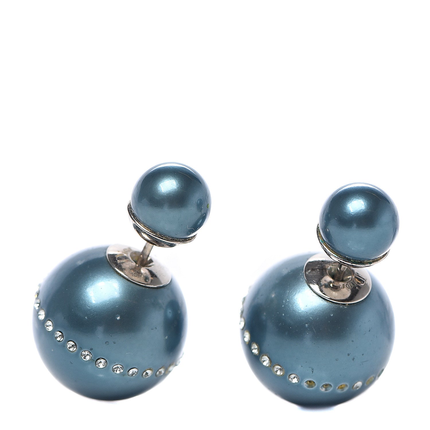 Christian Dior Crystal Mise En Dior Tribal Earrings Blue 1 of 5