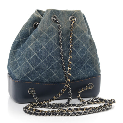 Chanel Denim Quilted Gabrielle Backpack Blue 3 of 12