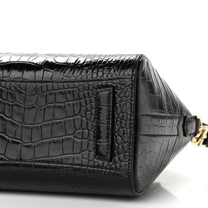 Givenchy Calfskin Crocodile Embossed Mini Antigona Black 9 of 9