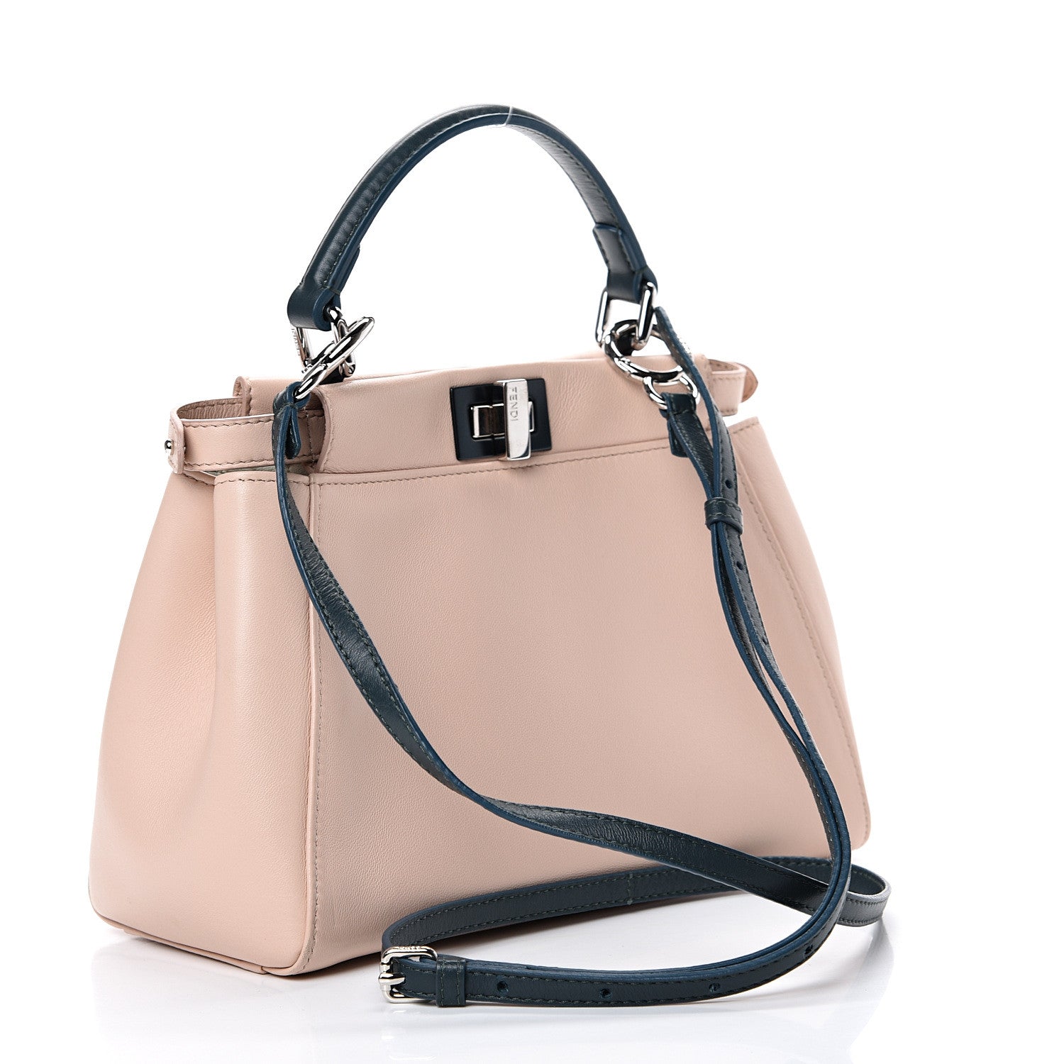 Fendi Nappa Colorblock Mini Peekaboo Iconic Satchel Soap Amazzonia Opal 3 of 11
