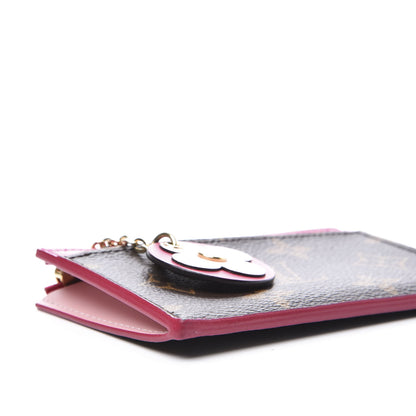 Louis Vuitton Monogram Blooming Flowers Zipped Card Holder Hot Pink Rose Ballerine 7 of 8