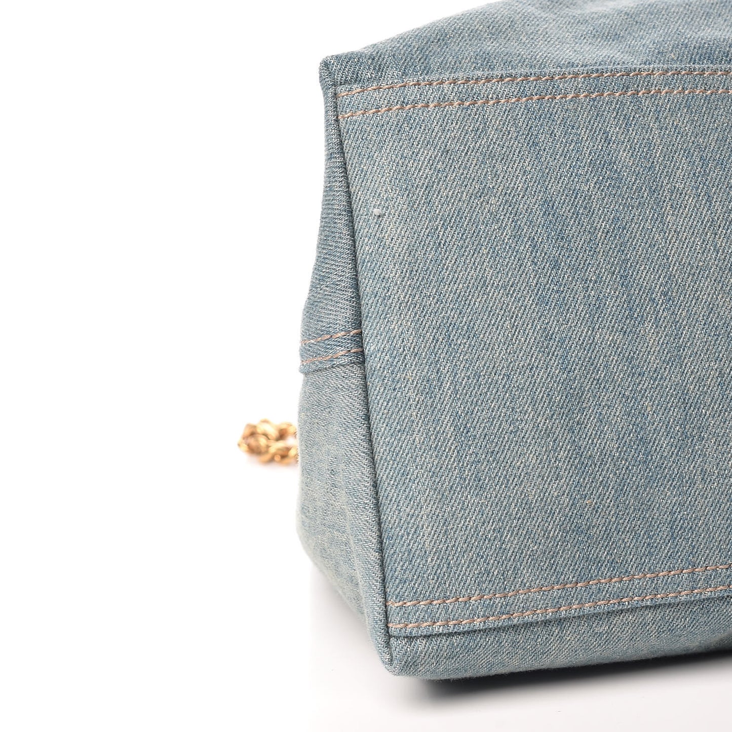 Denim Large Soho Chain Shoulder Bag Blue