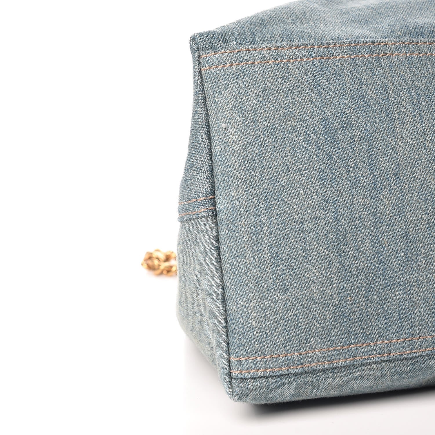 Gucci Denim Large Soho Chain Shoulder Bag Blue 8 of 9