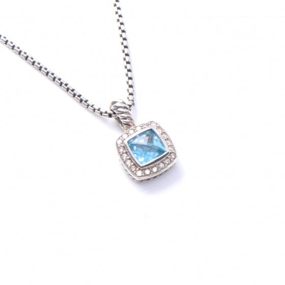 Sterling Silver Pave Diamond Topaz Albion Necklace