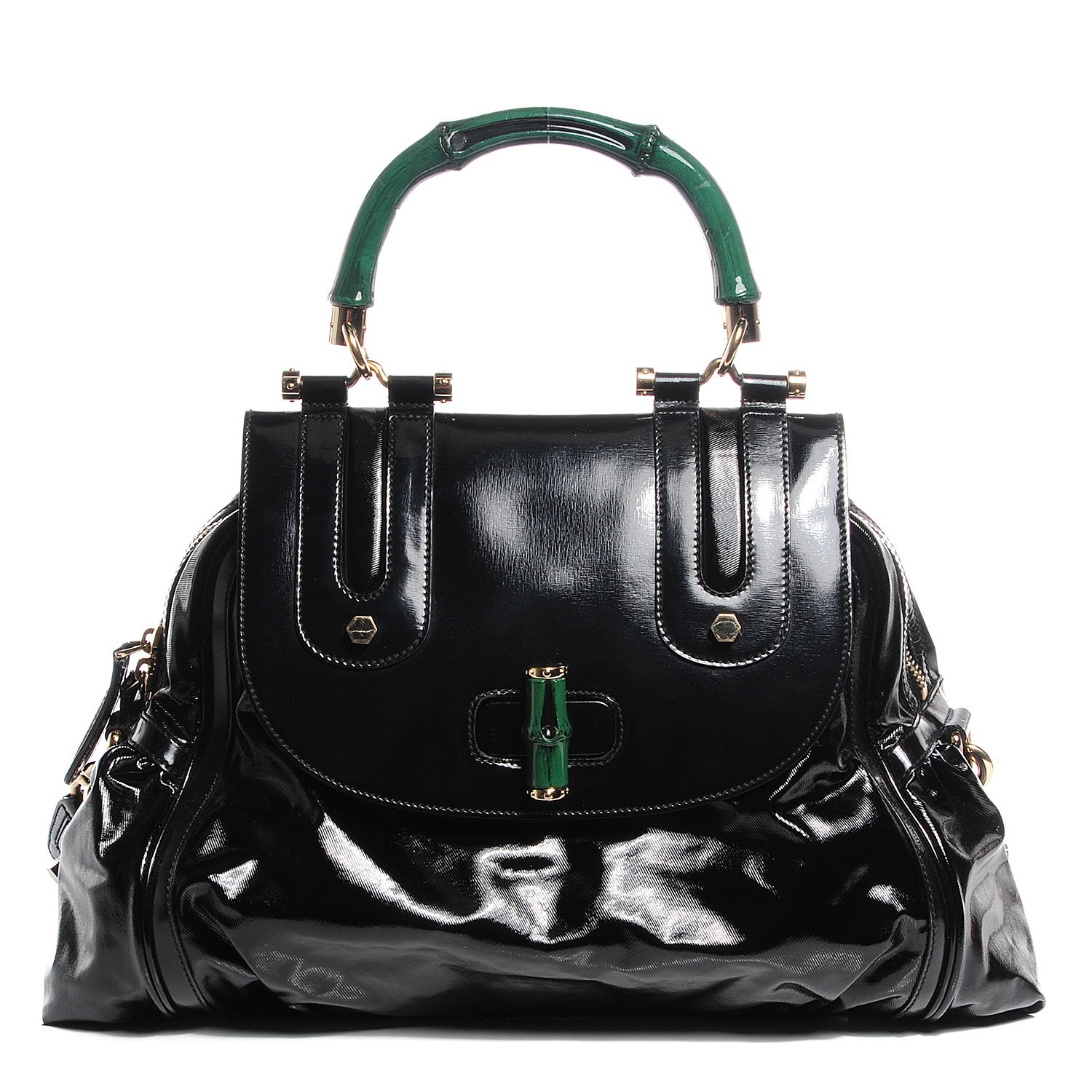 Gucci Dialux Large Pop Bamboo Top Handle Tote Black 1 of 7