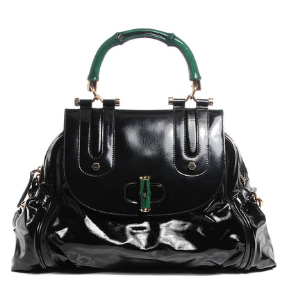 Gucci Dialux Large Pop Bamboo Top Handle Tote Black 1 of 7