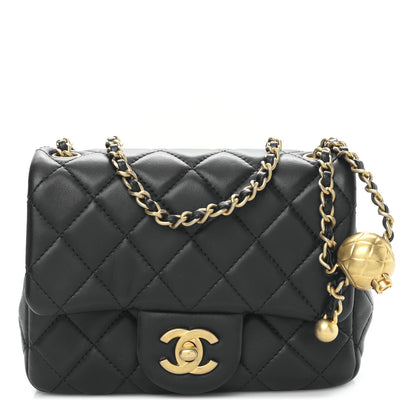 Chanel Lambskin Quilted Mini Pearl Crush Flap Black 2 of 17