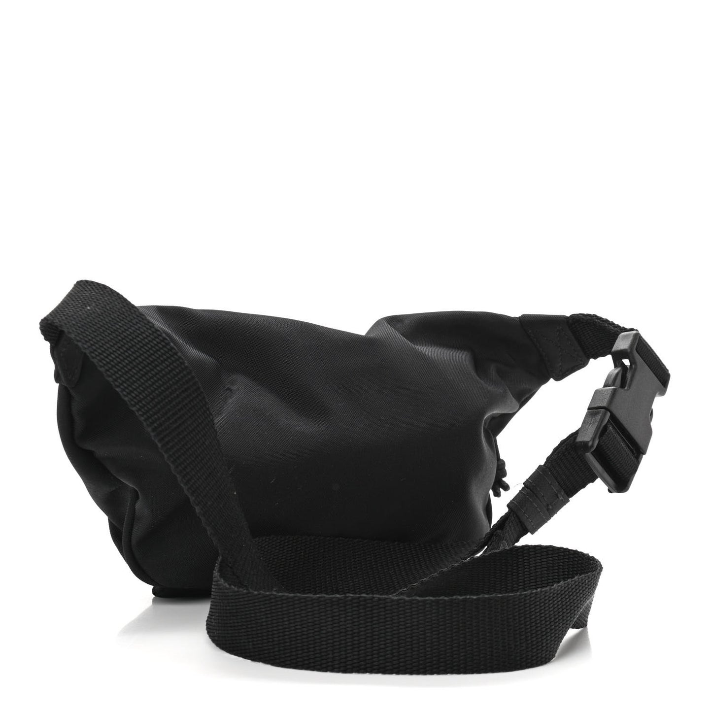 Sport Nylon Logo Embroidered Wheel Belt Bag Black White