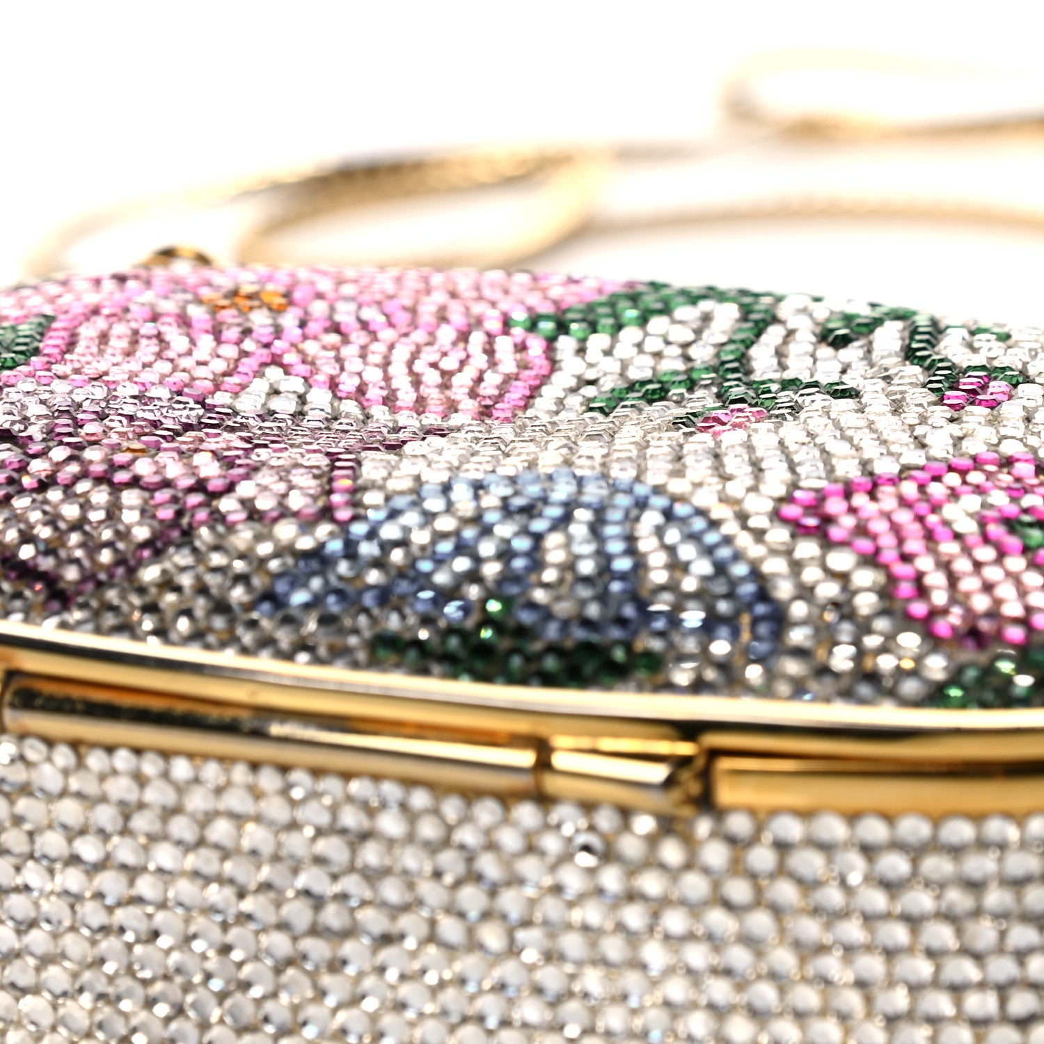 Judith Leiber Swarovski Crystal Floral Miniaudiere Clutch 16 of 21
