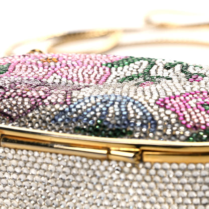 Judith Leiber Swarovski Crystal Floral Miniaudiere Clutch 16 of 21