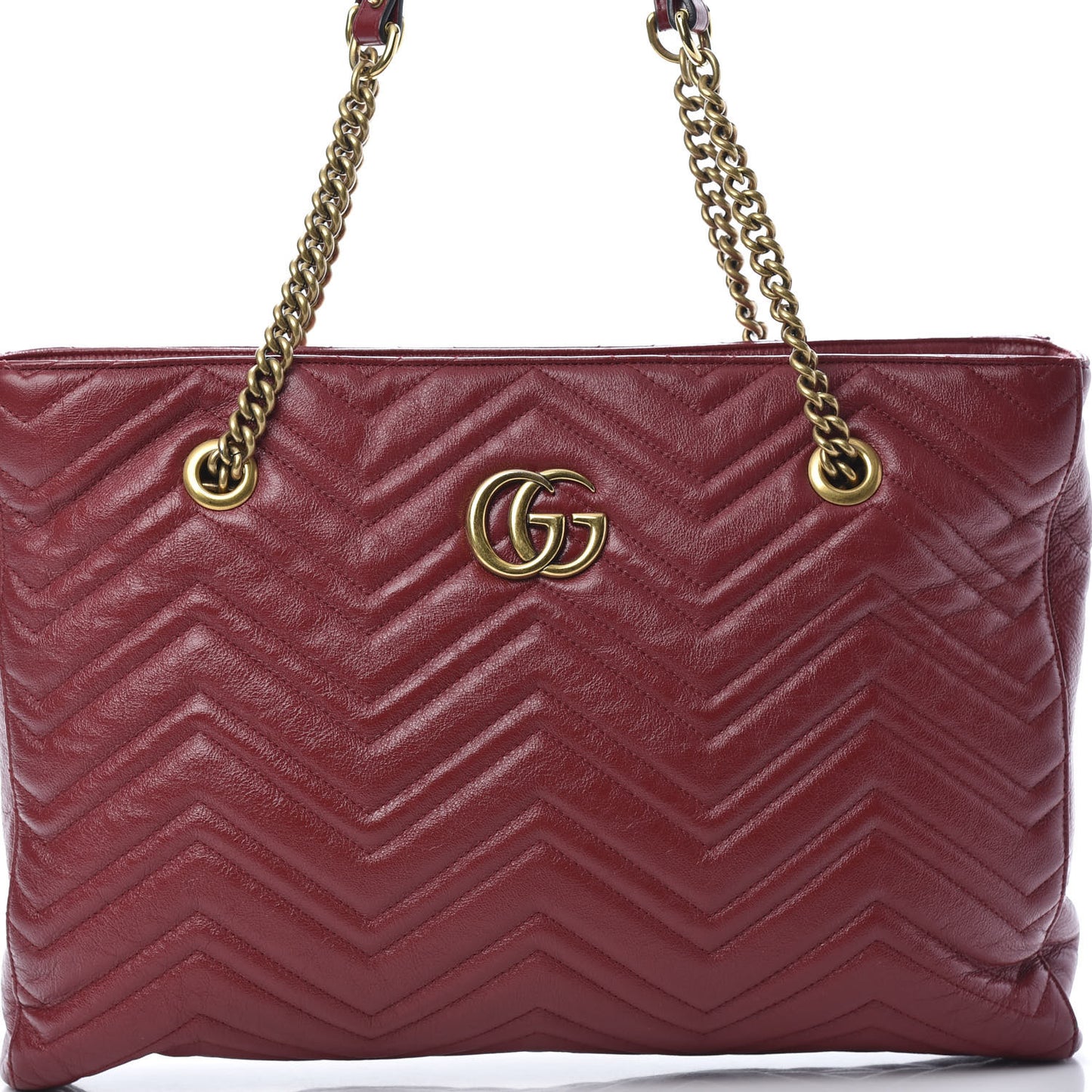 Azalea Calfskin Matelasse Medium GG Marmont Slim Tote Romantic Cerise