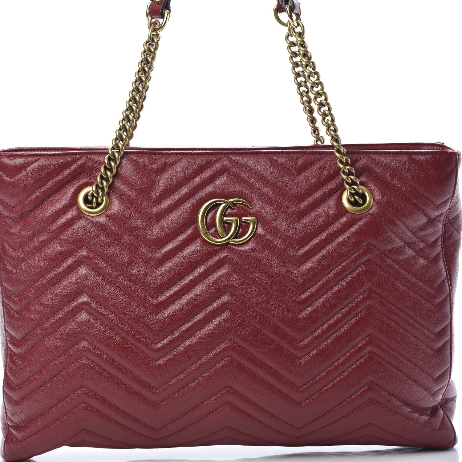 Gucci Azalea Calfskin Matelasse Medium GG Marmont Slim Tote Romantic Cerise 8 of 16