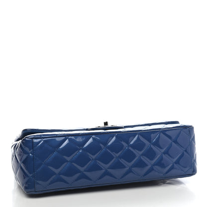 Chanel Patent Quilted Maxi Double Flap Blue 3 of 8