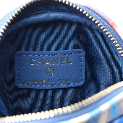 Chanel Patent Calfskin Printed Quilted Zip Around Coin Purse Multicolor 6 of 7