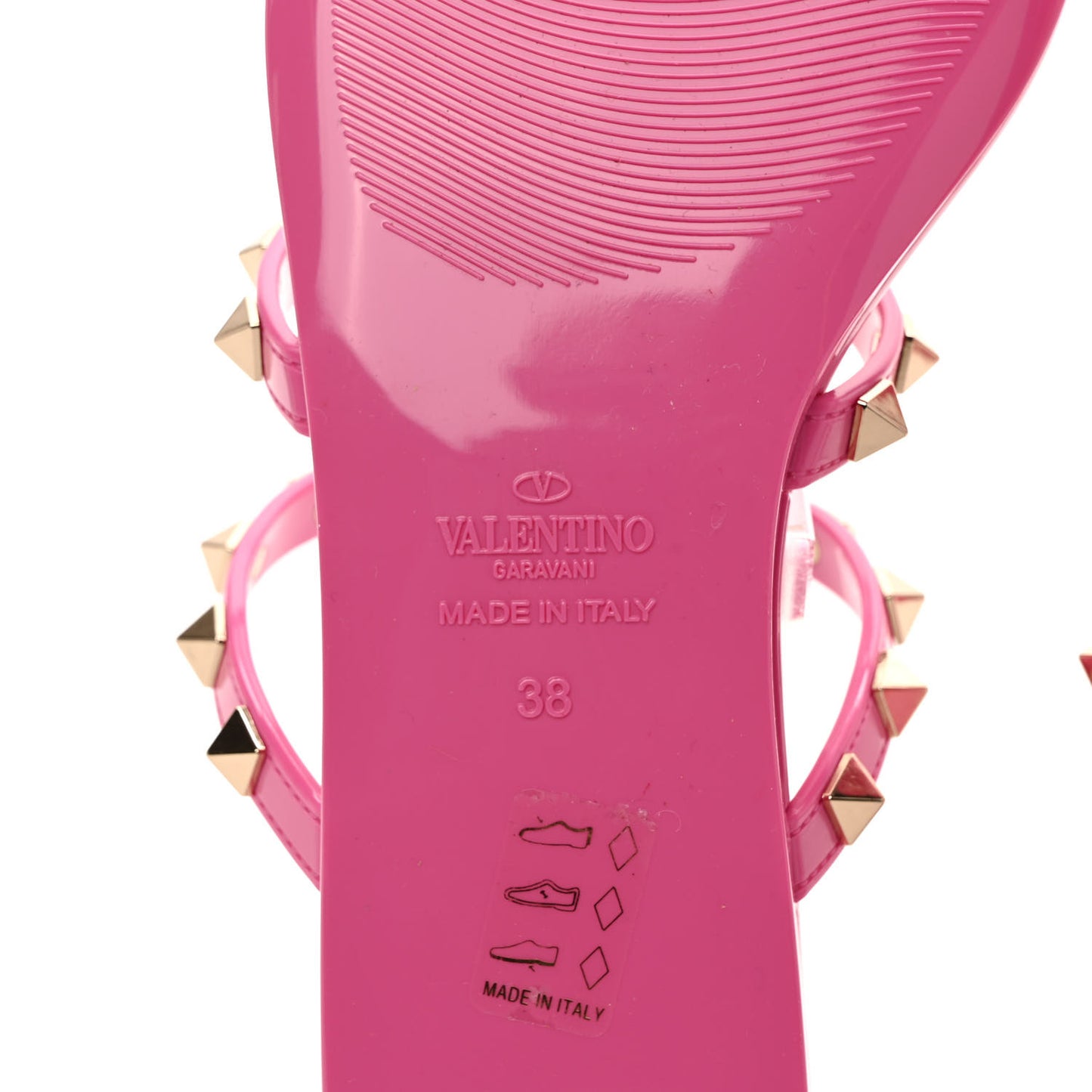 PVC Jelly Rockstud Caged Flat Thong Sandals 38 Dawn Pink