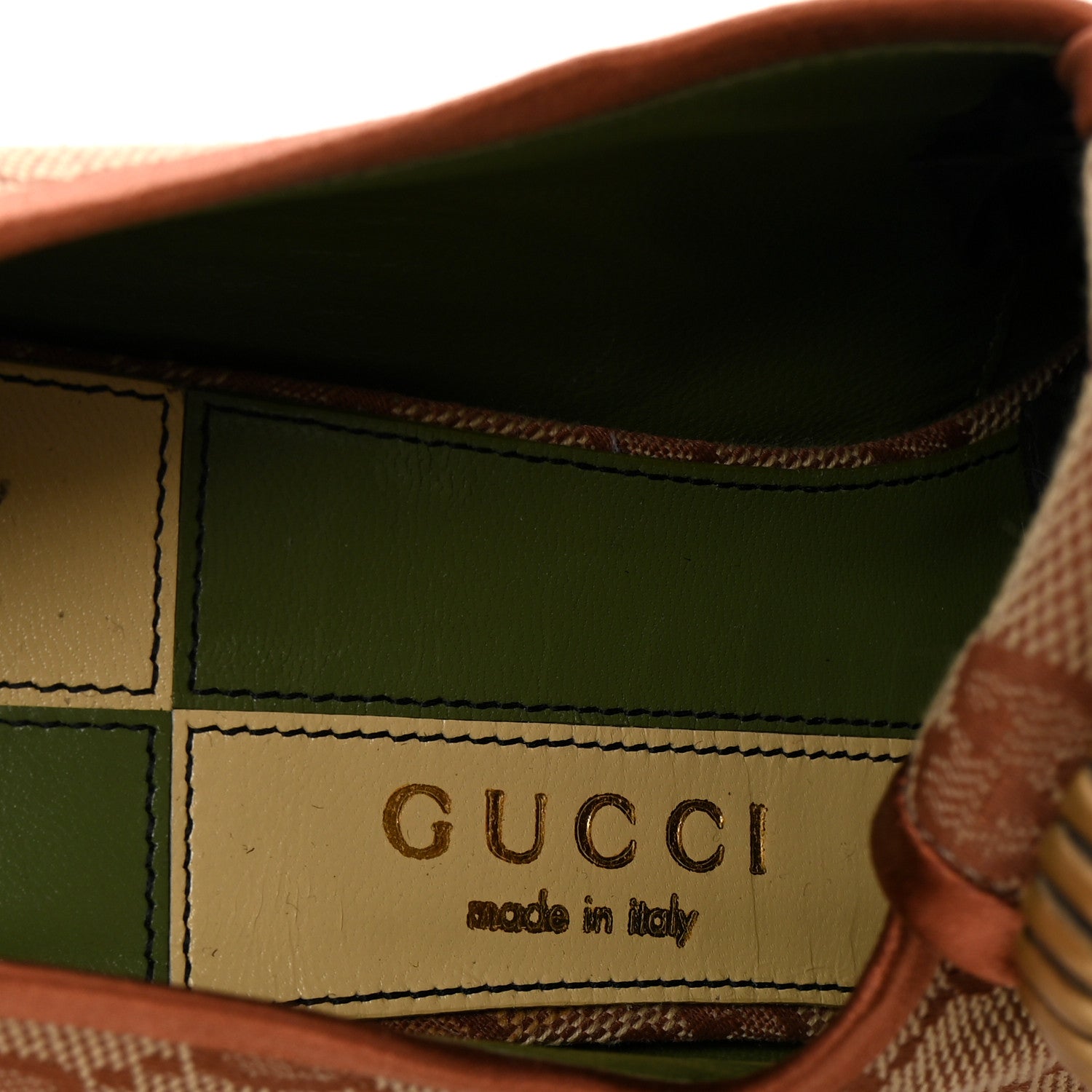 Gucci Monogram Satin Torchon Double G Pumps 37.5 Beige Ruggine Copper 8 of 9