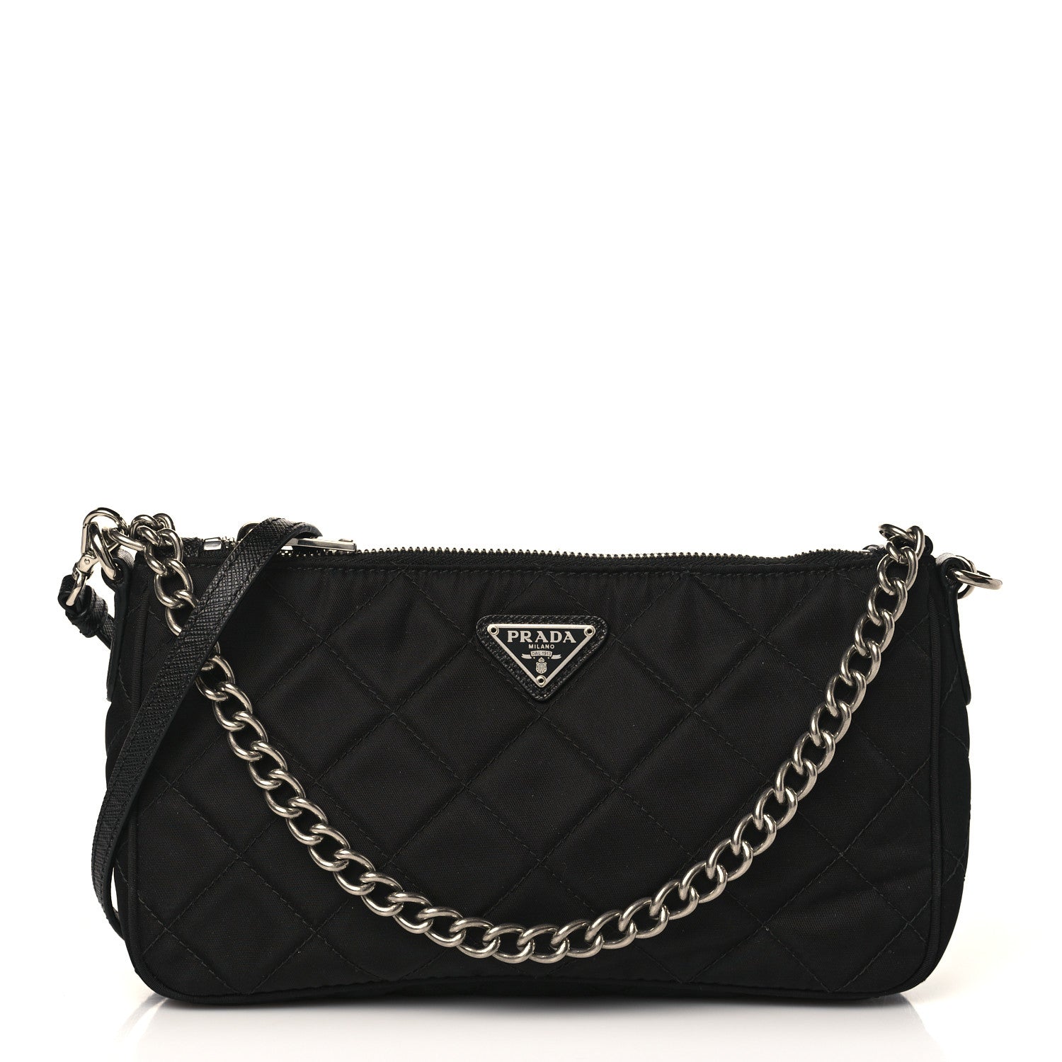 Prada Nylon Tessuto Impuntu Quilted Crossbody Bag Black 1 of 9