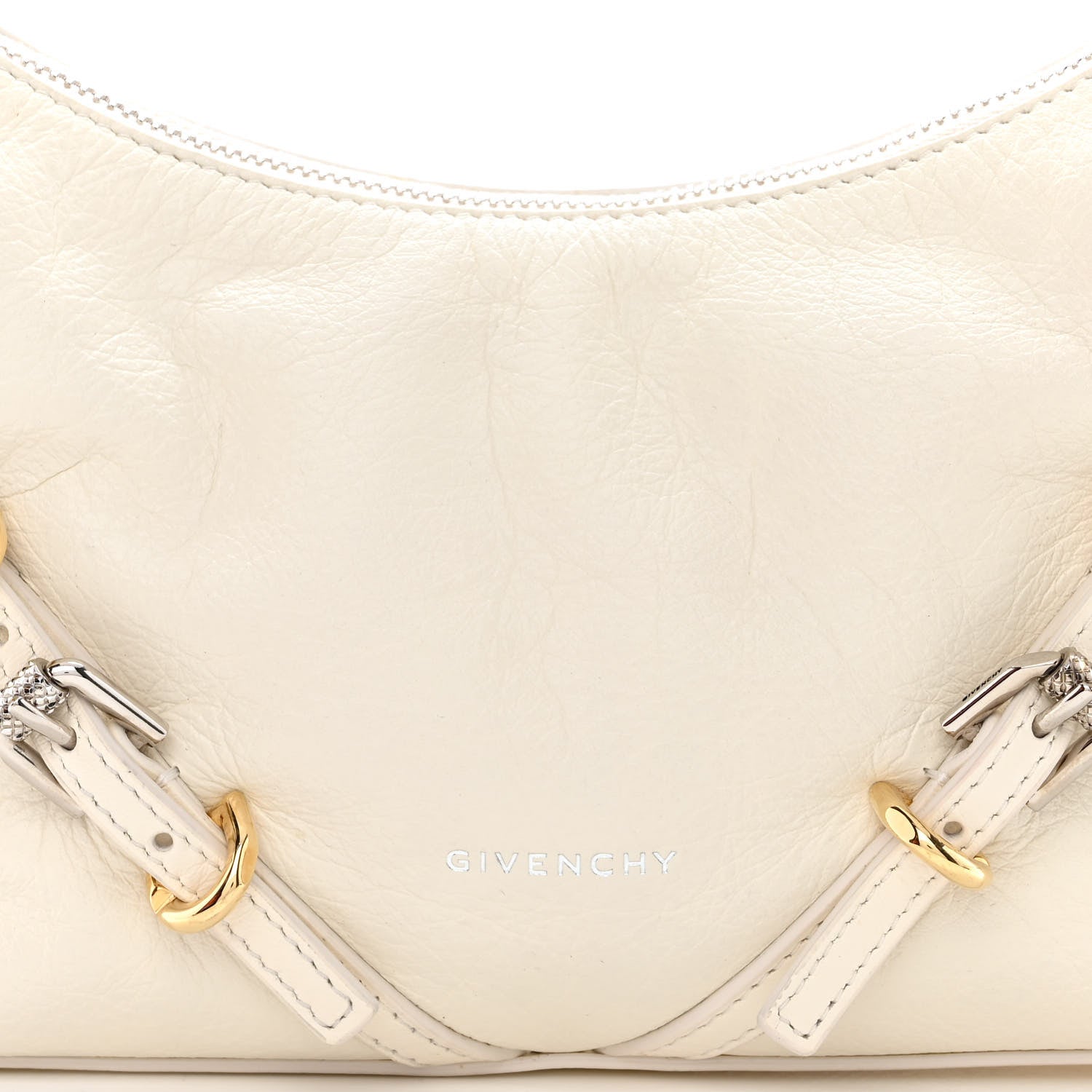 Givenchy Tumbled Calfskin Mini Voyou Boyfriend Party Bag White 8 of 10