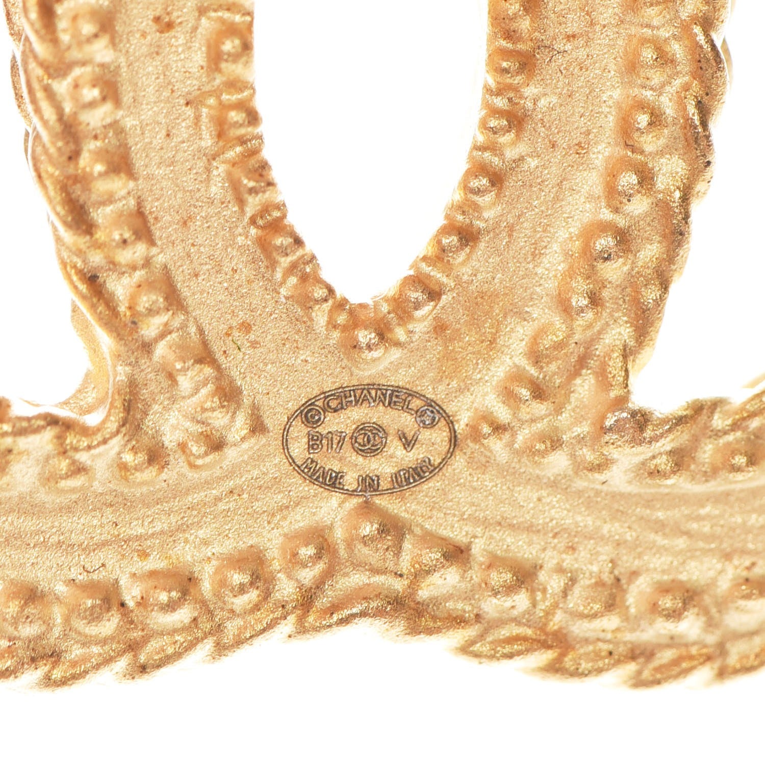 Chanel CC Drop Earrings Matte Gold 3 of 4