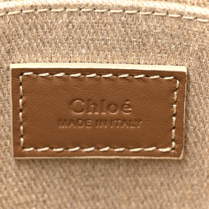 Chloe Cotton Calfskin Small Woody Ribbon Tote With Strap Blushy Beige 6 of 9