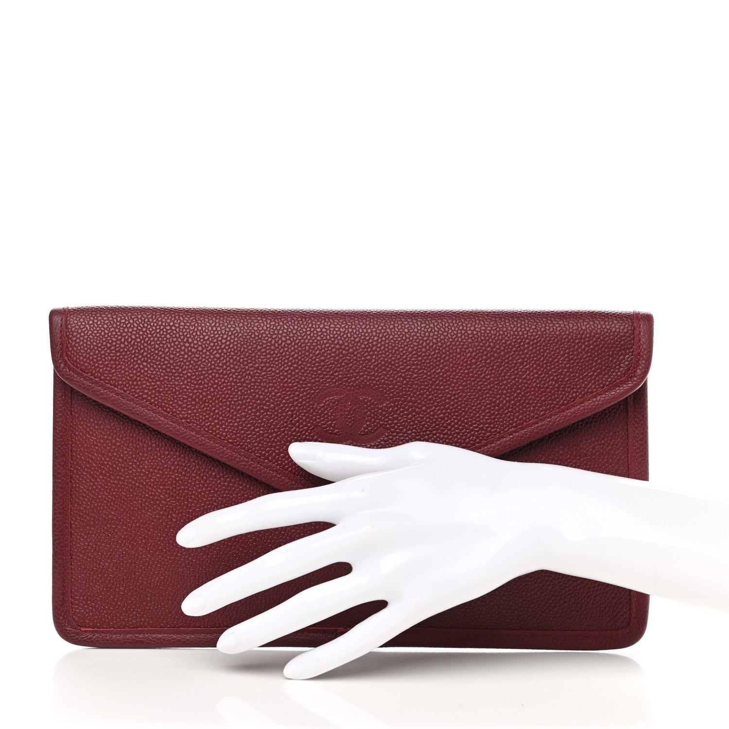 Chanel Caviar CC Envelope Pouch Red 1 of 8