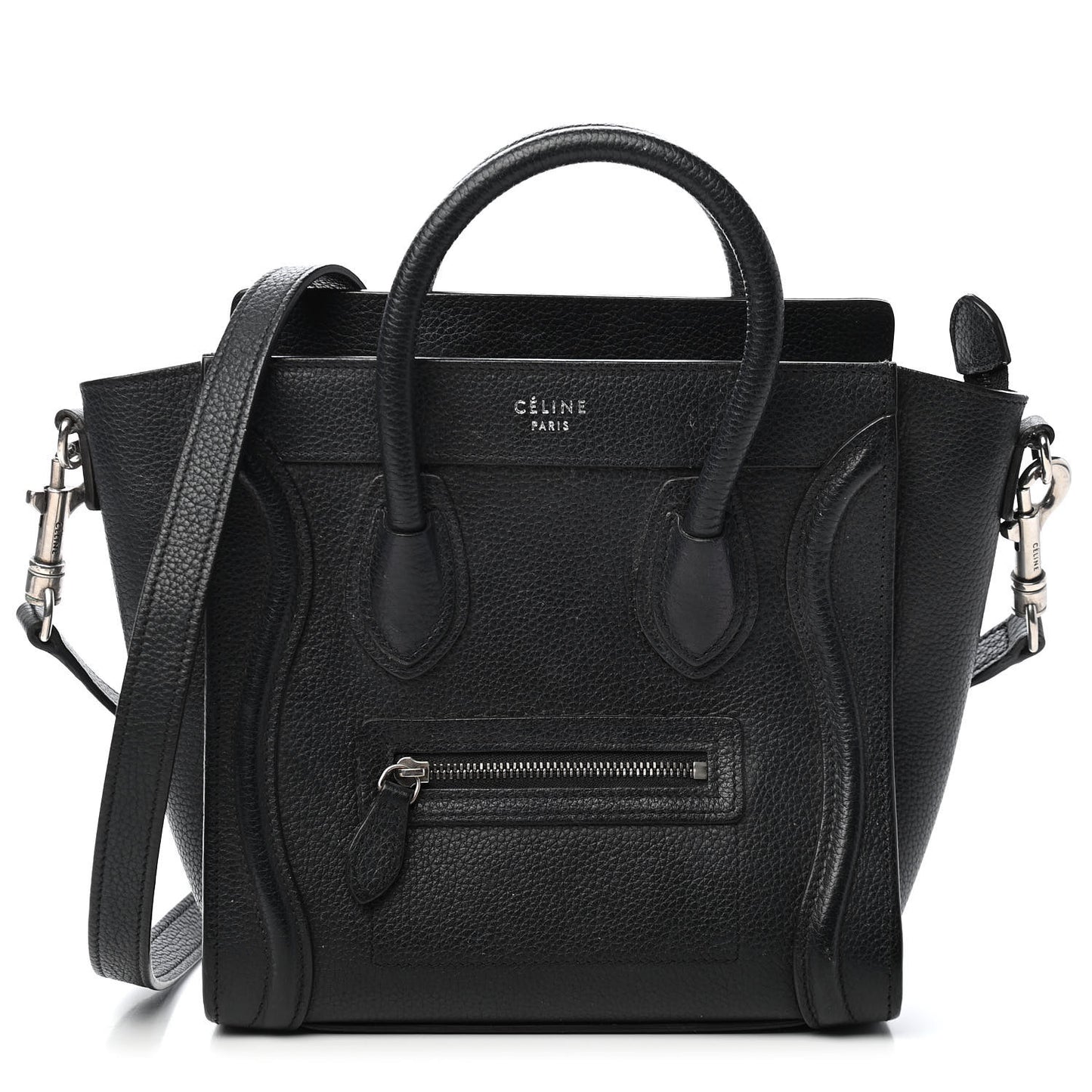 Drummed Calfskin Nano Luggage Black