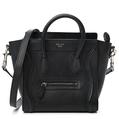 Celine Drummed Calfskin Nano Luggage Black 1 of 13