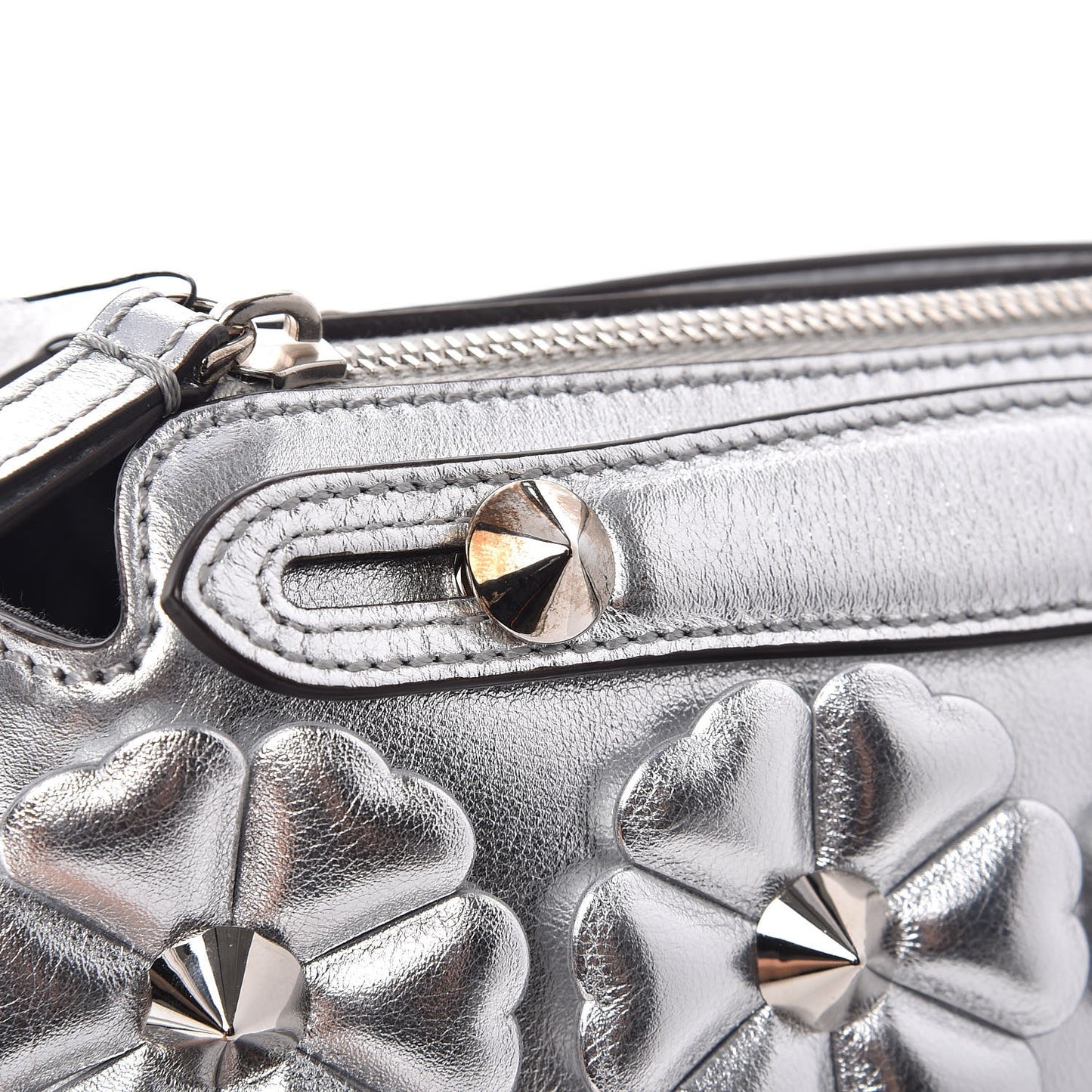 Vitello Catalan Mirror Flowerland Mini By The Way Boston Bag Argento