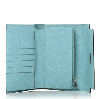 Hermes Epsom Medium Kelly Wallet Bleu Atoll 5 of 8