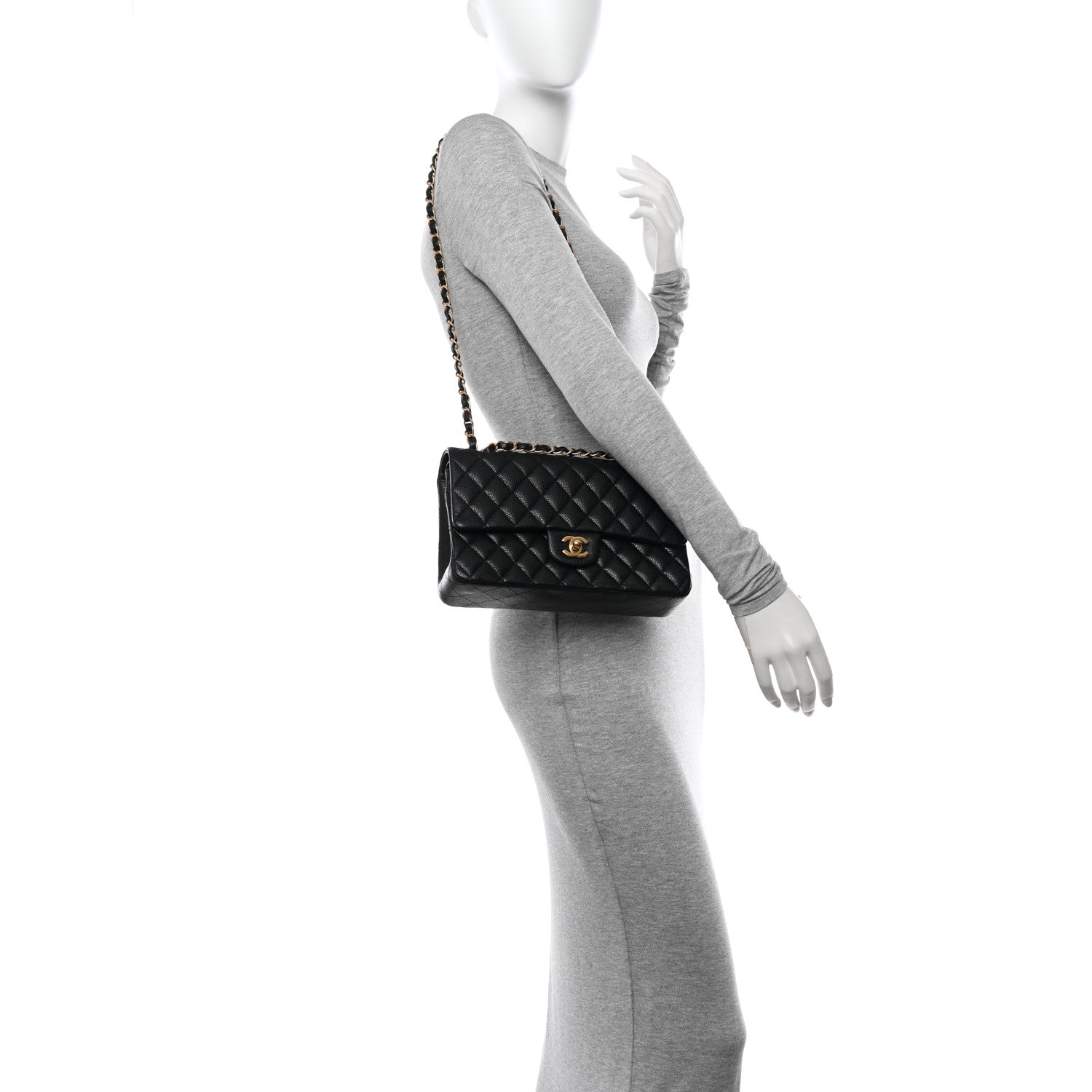 Chanel Caviar Quilted Medium Double Flap Black 2 of 11