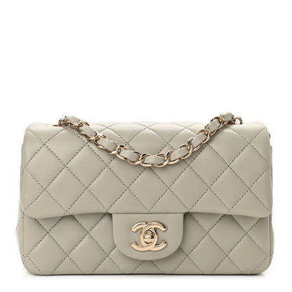 Chanel Lambskin Quilted Mini Rectangular Flap Grey 1 of 10