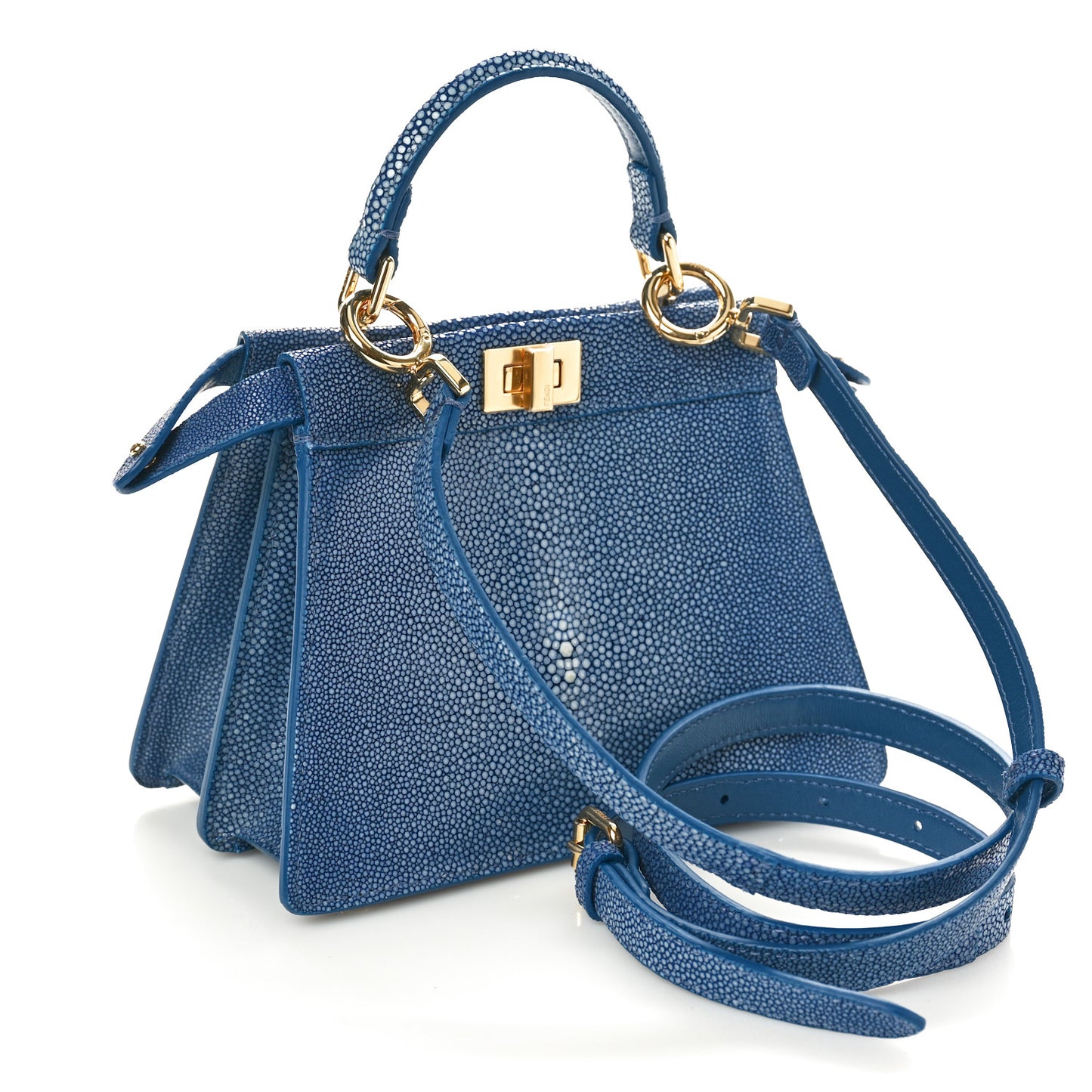 Stingray Shiny Nappa Petite Peekaboo I SEE U Satchel Mirto
