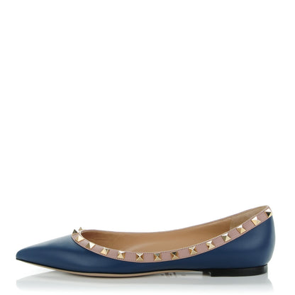 Valentino Garavani Nappa Rockstud Ballerina Flats 39 Indigo Poudre 1 of 9