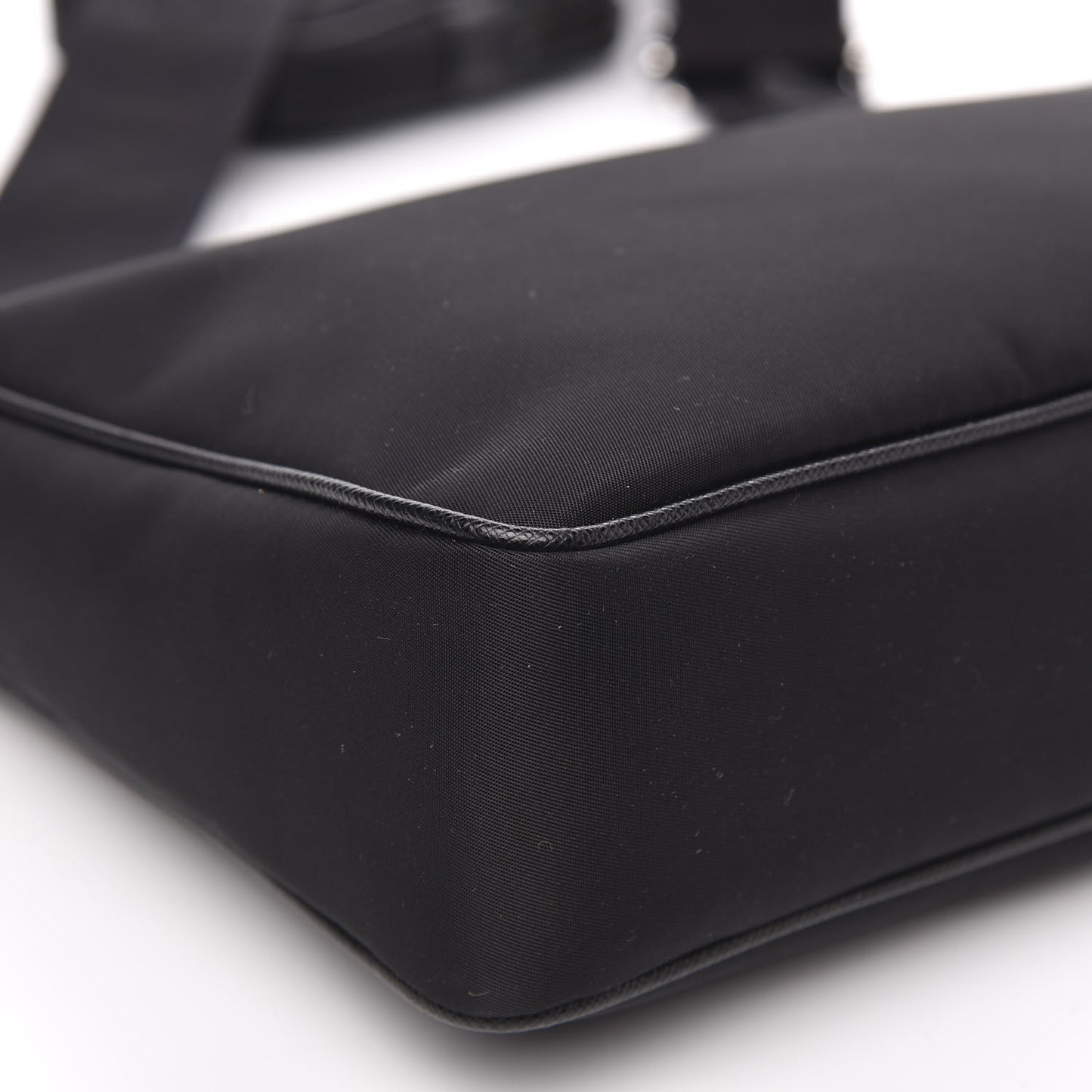 Tessuto Nylon Saffiano Pocket Zippered Shoulder Bag Black