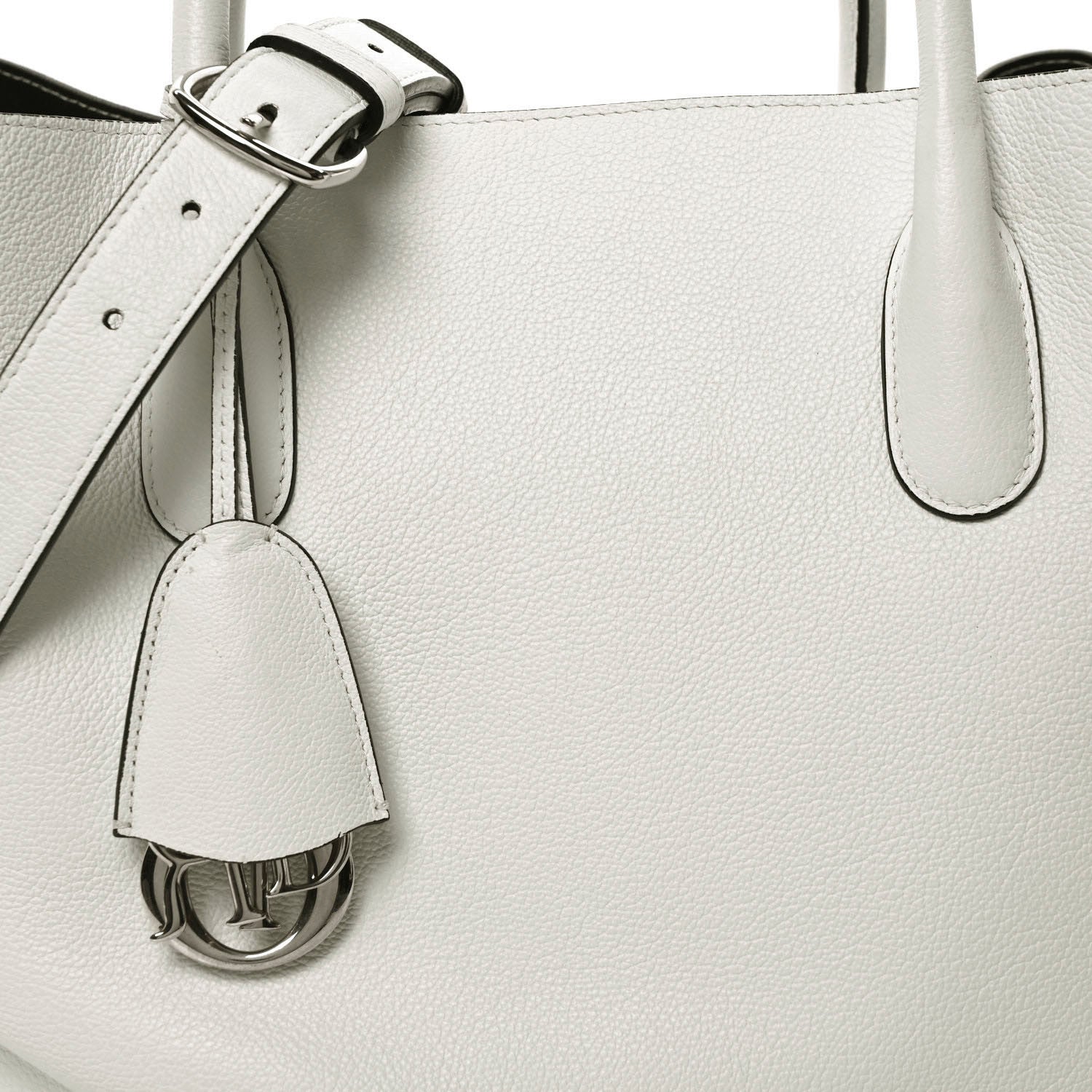 Christian Dior Supple Grained Calfskin Large Open Bar Tote White 8 of 10