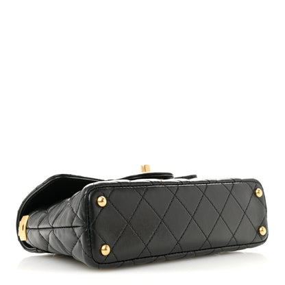 Chanel Lambskin Quilted Small Flap Top Handle Bag Black 4 of 10