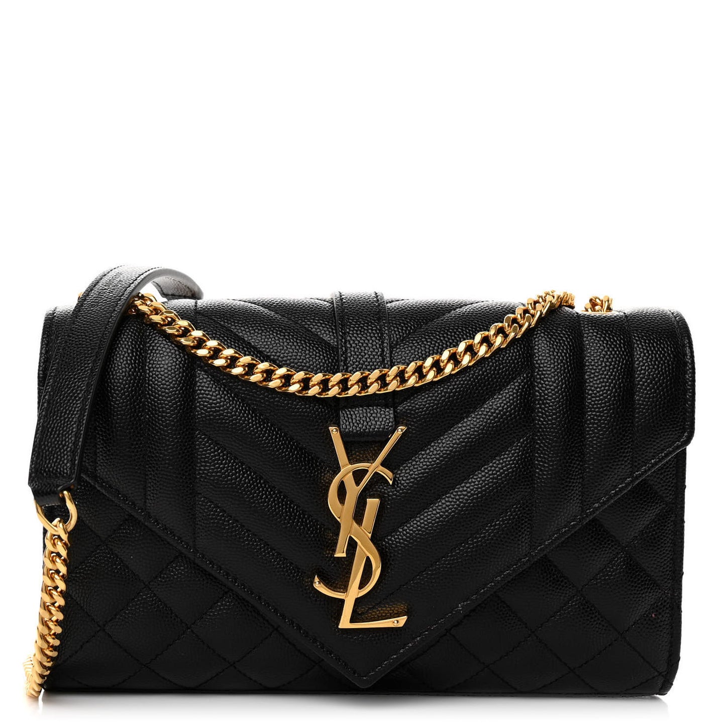Grain De Poudre Textured Mixed Matelasse Triquilt Small Monogram Satchel Black