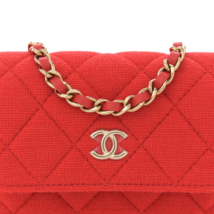 Chanel Jersey Quilted Micro Mini Flap Red 8 of 11