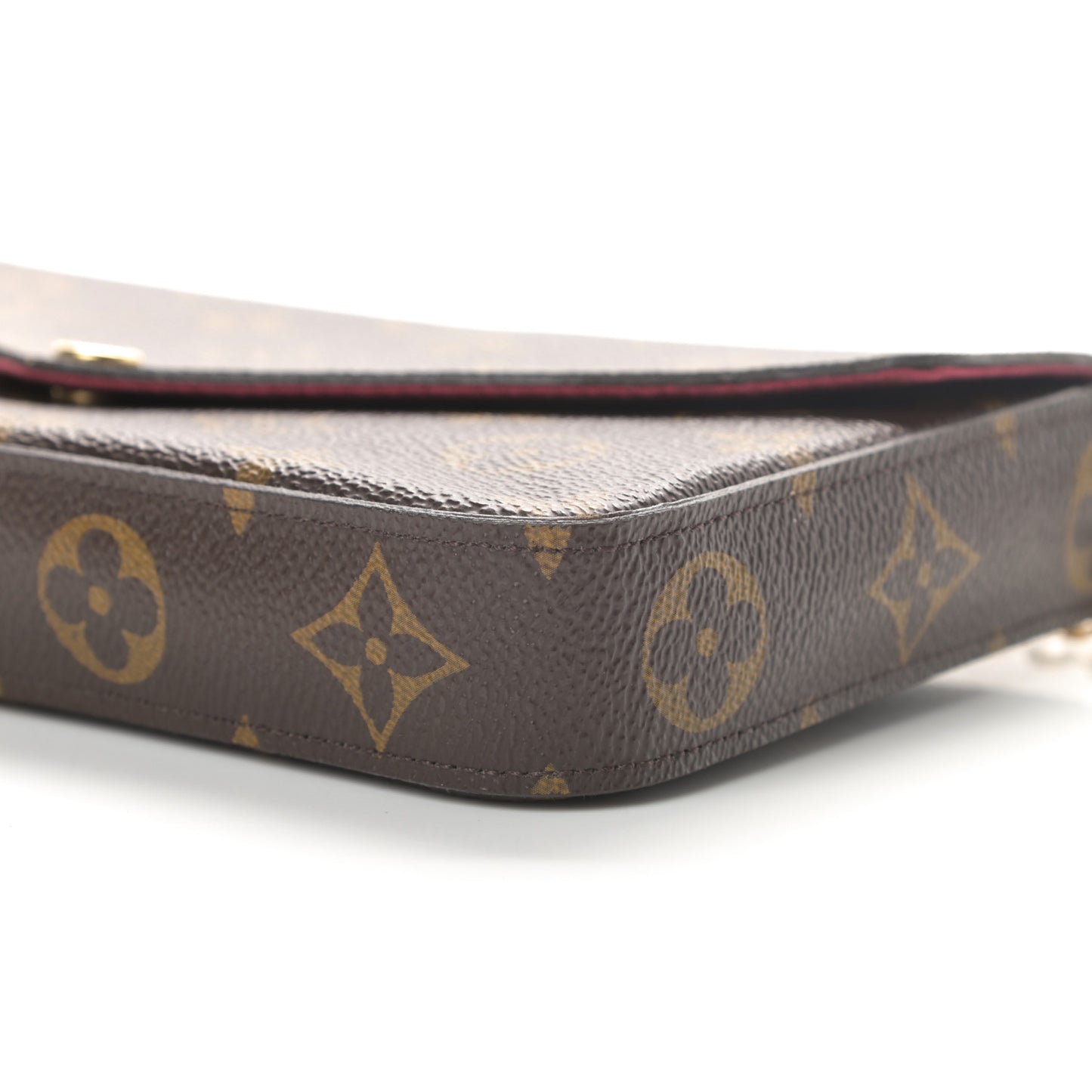 Monogram Pochette Felicie Chain Wallet Fuchsia