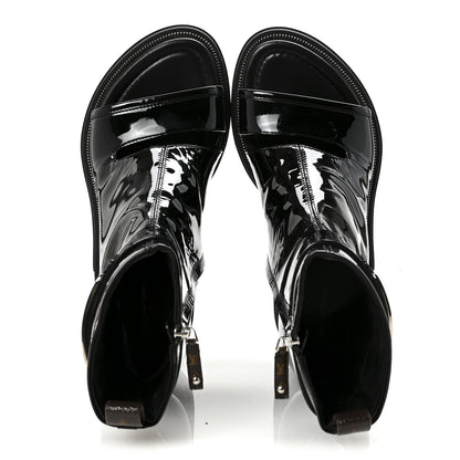 Louis Vuitton Patent Calfskin Moonlight Boots 39 Black 2 of 9